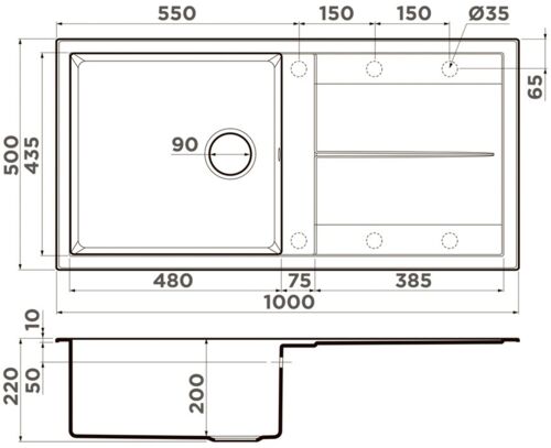 Кухонная мойка Omoikiri Sumi 100A-GB Artceramic/графит, 4997109
