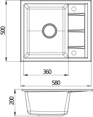 Кухонная мойка Emar EMQ-1580.Q Алмаз