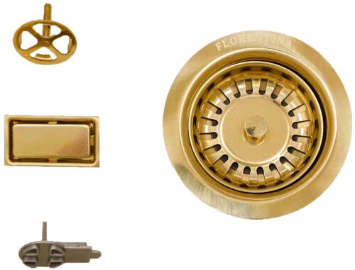 Комплект для слив.арматуры Florentina FLVP-710 3 1/2 с круглым и прямоугол.переливами,цвет золото