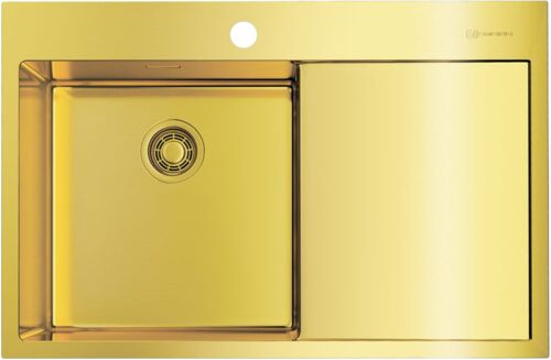 Кухонная мойка Omoikiri Akisame 78-LG-L нержавеющая сталь/светлое золото, 4973085
